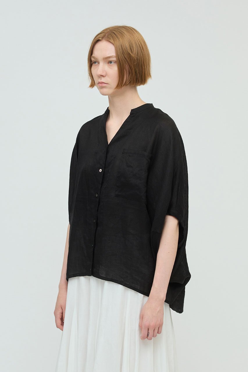 【ミズイロ インド/mizuiro ind】のlinen stand collar cocoon shirt シャツ 人気、トレンドファッション・服の通販 founy(ファニー) 　ファッション　Fashion　レディースファッション　Fashion for Women　トップス・カットソー　Cut & Sew Tops　シャツ・ブラウス・オフィスカジュアル　Elegant Blouses & Button-Ups　シアー　Sheer, See-Through　ショート　Short, Short Length　スタンド　Stand Collar, Upright Stand　スリーブ　Sleeve, Long Sleeve / Short Sleeve　リネン　Linen, Linen Fabric　夏　Summer　other-8|ID: prp329100004040008 ipo3291000000032769737