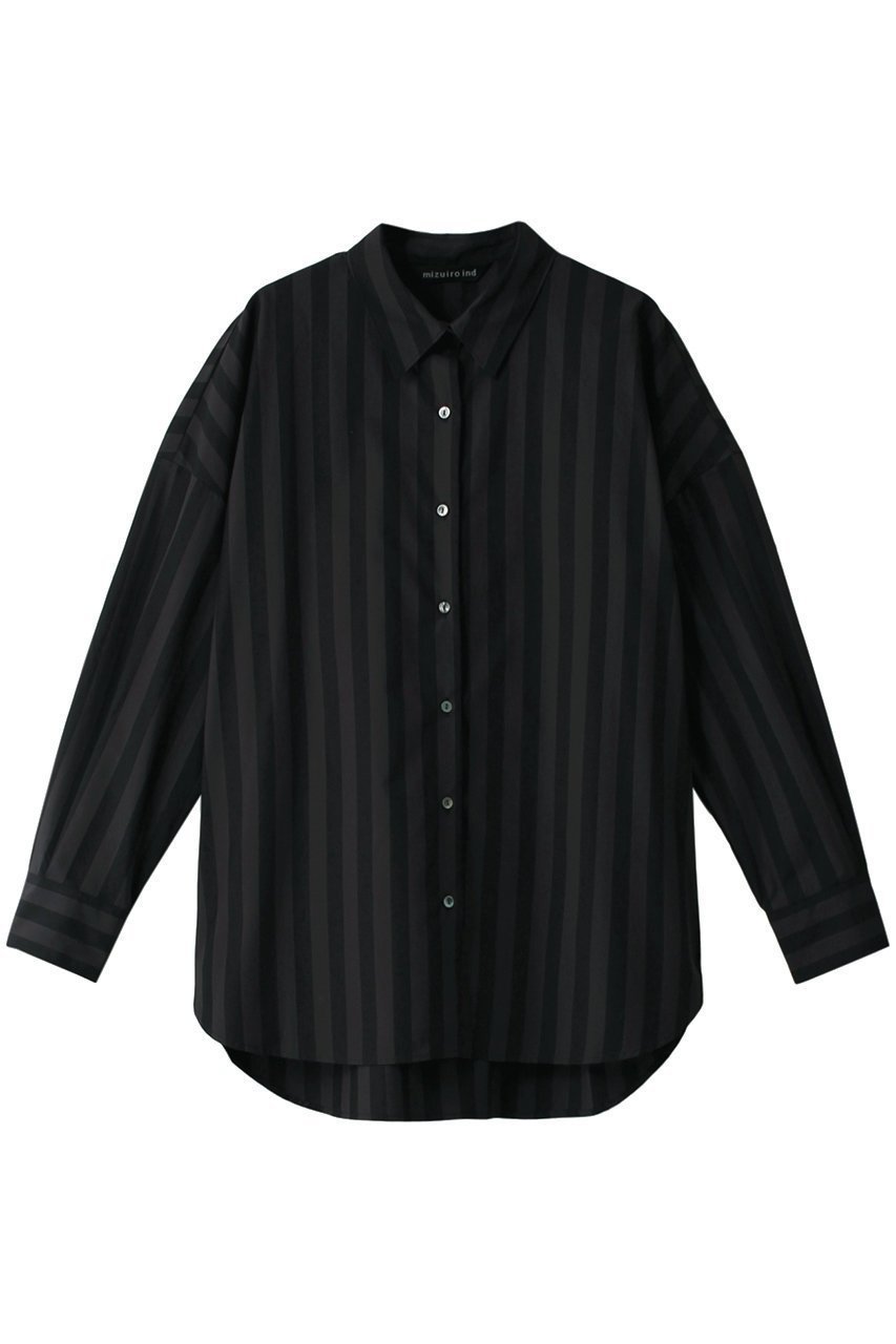 【ミズイロ インド/mizuiro ind】のstripe wide shirt シャツ インテリア・キッズ・メンズ・レディースファッション・服の通販 founy(ファニー) 　ファッション　Fashion　レディースファッション　WOMEN　トップス・カットソー　Tops/Tshirt　シャツ/ブラウス　Shirts/Blouses　ストライプ　Stripe　スリーブ　Sleeve　ロング　Long　エレガント 上品　Elegant　長袖　Long Sleeve　グレー|ID: prp329100004040018 ipo3291000000029958557