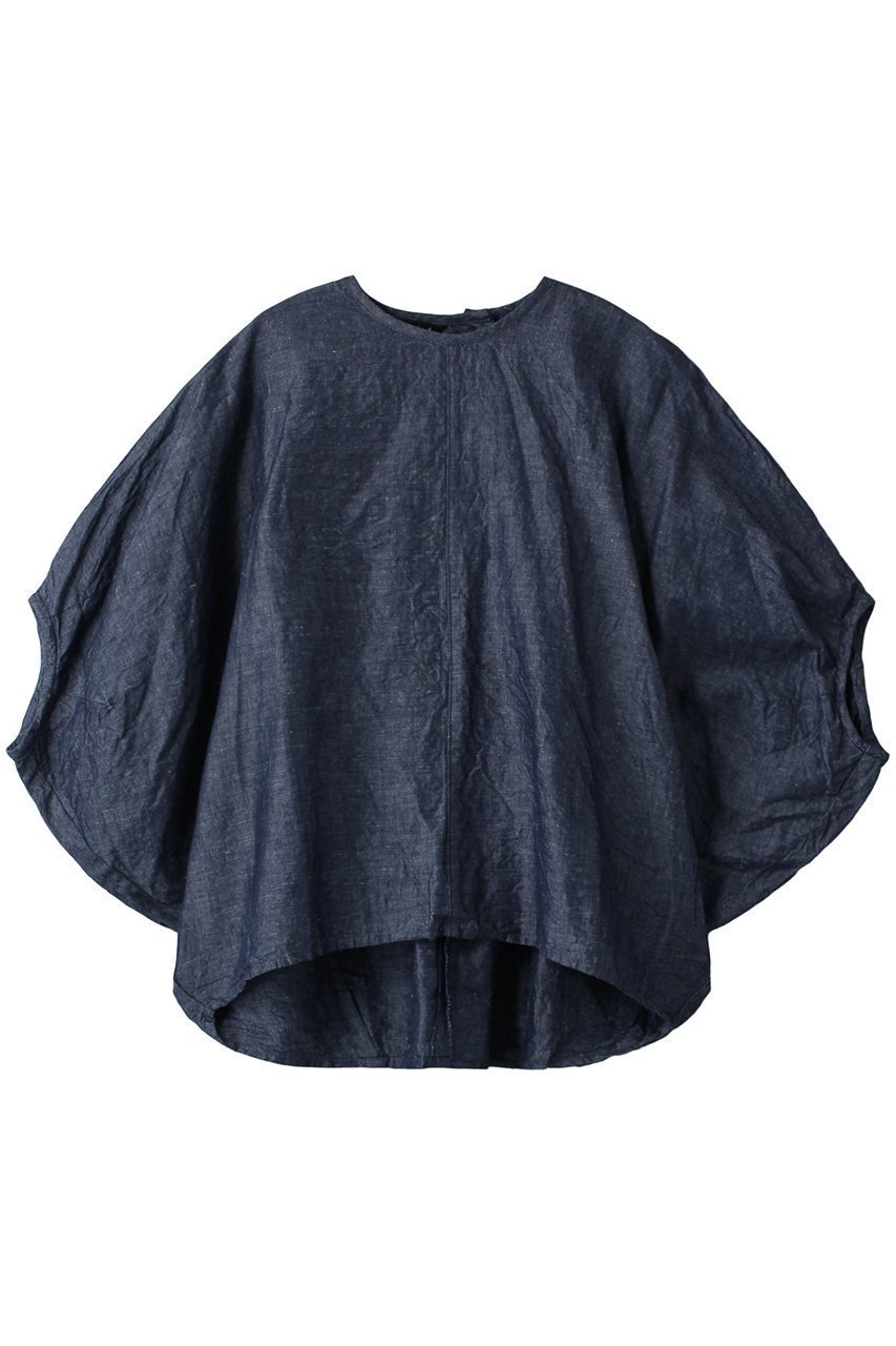 【ミズイロ インド/mizuiro ind】のdenim cocoon wide P/O プルオーバー インテリア・キッズ・メンズ・レディースファッション・服の通販 founy(ファニー) 　ファッション　Fashion　レディースファッション　WOMEN　トップス・カットソー　Tops/Tshirt　シャツ/ブラウス　Shirts/Blouses　プルオーバー　Pullover　おすすめ　Recommend　ショート　Short　スリーブ　Sleeve　セットアップ　Set Up　デニム　Denim　バルーン　Balloon　ポンチョ　Poncho　ネイビー|ID: prp329100004040020 ipo3291000000026950407