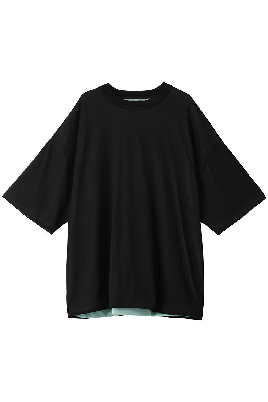 【メゾンスペシャル/MAISON SPECIAL】の【UNISEX】リバーシブルニットTシャツ インテリア・キッズ・メンズ・レディースファッション・服の通販 founy(ファニー) 　ファッション　Fashion　レディースファッション　Fashion for Women　トップス・カットソー　Cut & Sew Tops　ニット　Knit Tops & Sweaters　シャツ・ブラウス・オフィスカジュアル　Elegant Blouses & Button-Ups　ロングTシャツ・Tシャツ　Longline T-Shirts & Tees　カットソー・ベーシックTシャツ　Cut-and-Sewn Tops / Stretch Tees & Basics　ユニセックス　Unisex, Genderless　ショート　Short, Short Length　スリーブ　Sleeve, Long Sleeve / Short Sleeve　リバーシブル　Reversible, Two-Sided　定番　Standard, Basic Item　BLK(ブラック)|ID: prp329100004040031 ipo3291000000032922207