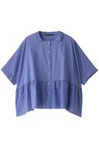 【ミズイロ インド/mizuiro ind】のワイドギャザーシャツ ブルー|ID:prp329100004040048