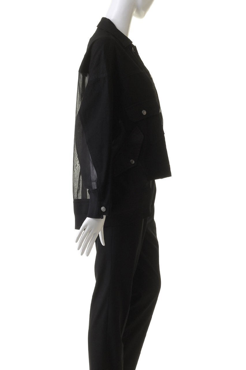 【ヒューエルミュージアム/hueLe Museum】の【STUMBLY】デニムオーガンジーコンビジャケット 人気、トレンドファッション・服の通販 founy(ファニー) 　ファッション　Fashion　レディースファッション　Fashion for Women　アウター　Coat / Outerwear Collection　レディースジャケット・軽アウター　Jackets　オーガンジー　Organza Fabric　コンビ　Combo, Combination Style　ジャケット　Jacket, Outerwear　デニム　Denim, Jeans Material　フロント　Front, Front Design　other-3|ID: prp329100004040096 ipo3291000000032955870