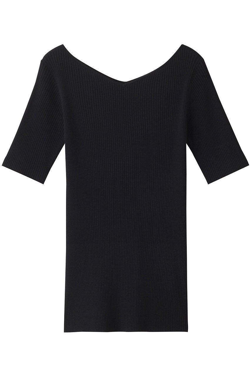 【リムアーク/RIM.ARK】のBoth v half sleeve tops/トップス インテリア・キッズ・メンズ・レディースファッション・服の通販 founy(ファニー) 　ファッション　Fashion　レディースファッション　WOMEN　トップス・カットソー　Tops/Tshirt　シャツ/ブラウス　Shirts/Blouses　ショート　Short　スリーブ　Sleeve　フロント　Front　ネイビー|ID: prp329100004041801 ipo3291000000032376763
