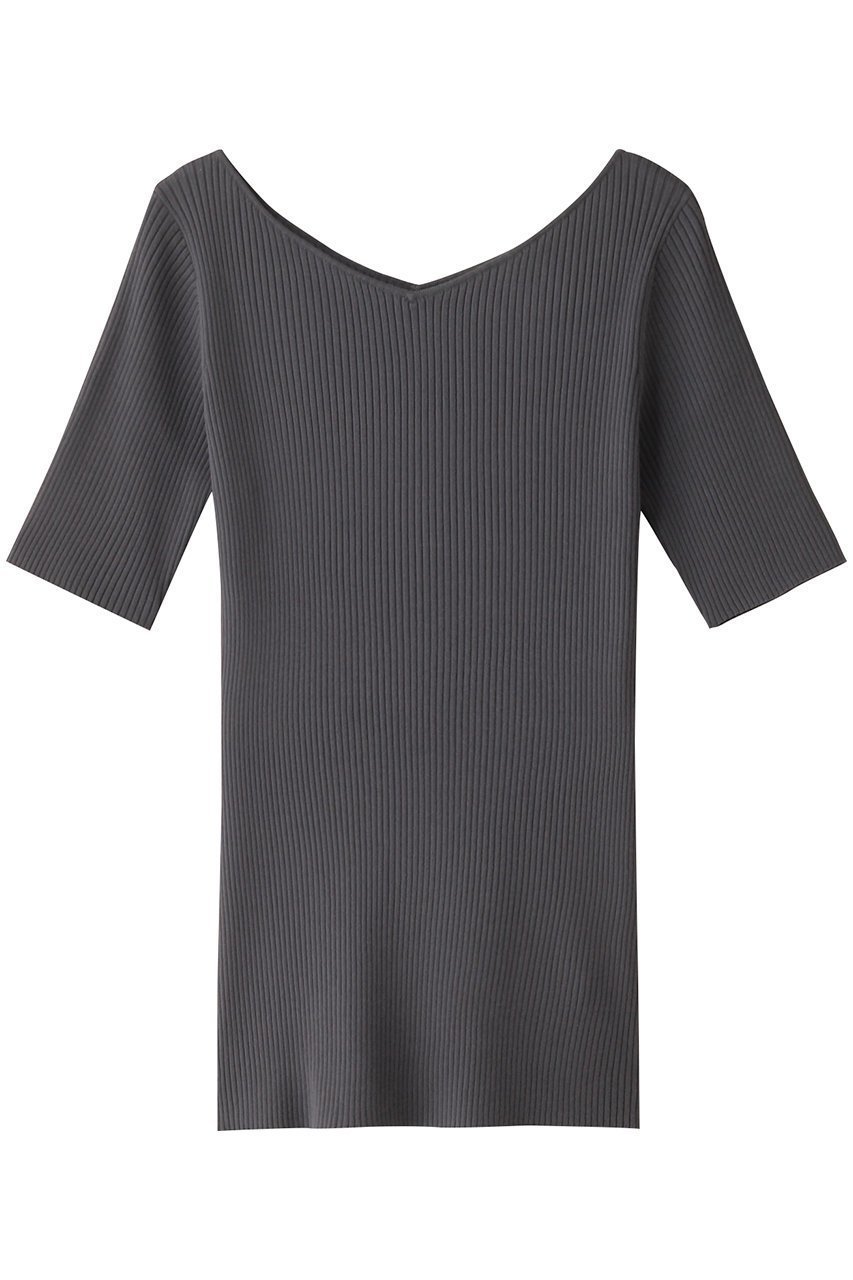 【リムアーク/RIM.ARK】のBoth v half sleeve tops/トップス インテリア・キッズ・メンズ・レディースファッション・服の通販 founy(ファニー) 　ファッション　Fashion　レディースファッション　WOMEN　トップス・カットソー　Tops/Tshirt　シャツ/ブラウス　Shirts/Blouses　ショート　Short　スリーブ　Sleeve　フロント　Front　グレー|ID: prp329100004041801 ipo3291000000032376764