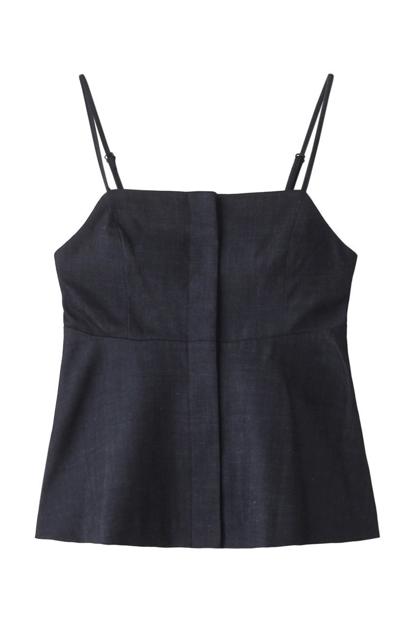 【アルアバイル/allureville】のデニムライクビスチェキャミ インテリア・キッズ・メンズ・レディースファッション・服の通販 founy(ファニー) 　ファッション　Fashion　レディースファッション　Fashion for Women　トップス・カットソー　Cut & Sew Tops　キャミソール&ノースリーブ　Camisoles & Sleeveless Tops　シャツ・ブラウス・オフィスカジュアル　Elegant Blouses & Button-Ups　ビスチェ　Bustiers & Corset Tops / Layered Bustier Style　おすすめ　Recommended / Our Picks　カットソー　Cut and Sewn Top　ノースリーブ　Sleeveless, No-Sleeve　フレア　Flare, Flared　エレガント 上品　Elegant　半袖　Short Sleeve, Half Sleeve　長袖　Long Sleeve, Full Sleeve　ネイビー|ID: prp329100004041838 ipo3291000000036400735