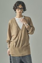 【カレンソロジー/Curensology】のファインウールVネックプルオーバー ベージュ|ID: prp329100004041847 ipo3291000000033330175