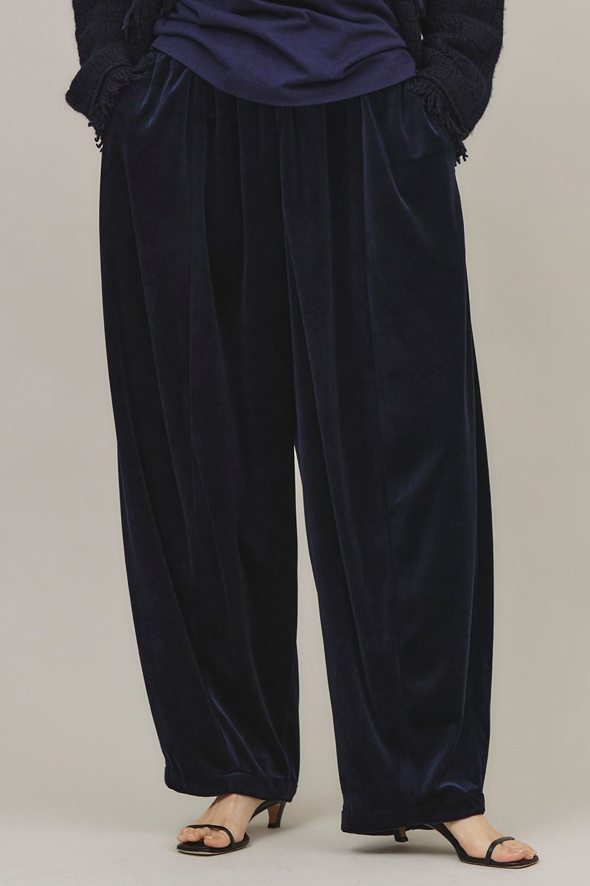 【カレンソロジー/Curensology】のベロアドロストパンツ インテリア・キッズ・メンズ・レディースファッション・服の通販 founy(ファニー) 　ファッション　Fashion　レディースファッション　Fashion for Women　パンツ　Pants & Trousers　なめらか　Smooth, Silky Texture　シンプル　Simple, Minimal　ベロア　Velour, Soft Velvet　エレガント 上品　Elegant　人気　Popular, Best Seller　A/W・秋冬　Autumn/Winter　ネイビー|ID: prp329100004041852 ipo3291000000032927427