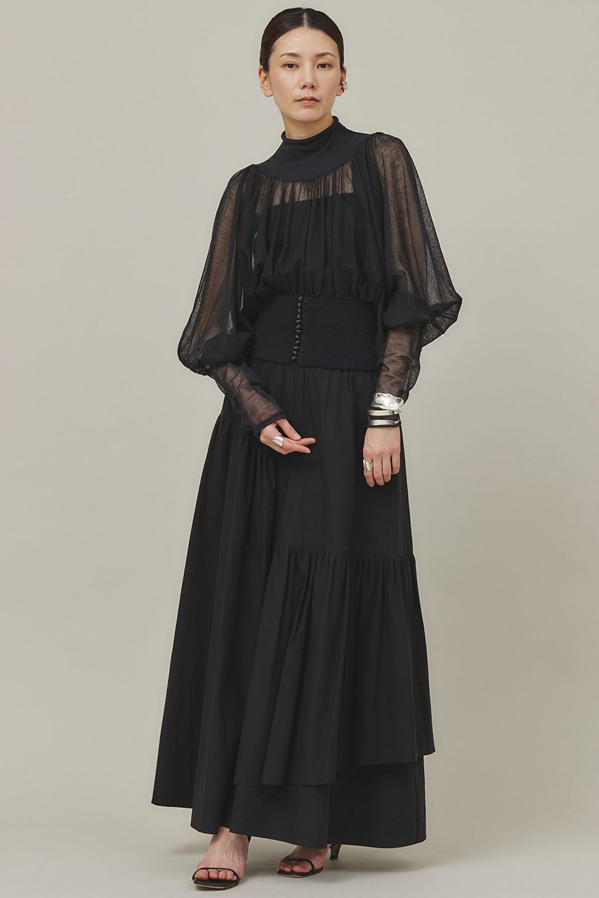 【カレンソロジー/Curensology】のシアーギャザーニットプルオーバー 人気、トレンドファッション・服の通販 founy(ファニー) 　ファッション　Fashion　レディースファッション　WOMEN　トップス・カットソー　Tops/Tshirt　ニット　Knit Tops　プルオーバー　Pullover　おすすめ　Recommend　アクセサリー　Accessories　ギャザー　Gather　コルセット　Corset　シアー　Sheer　ラグジュアリー　Luxury　other-4|ID: prp329100004041856 ipo3291000000031432434