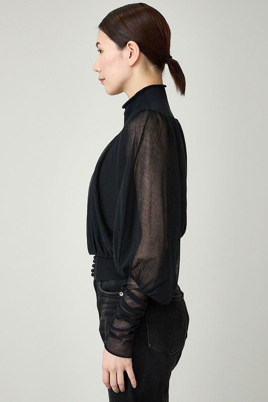 【カレンソロジー/Curensology】のシアーギャザーニットプルオーバー 人気、トレンドファッション・服の通販 founy(ファニー) 　ファッション　Fashion　レディースファッション　WOMEN　トップス・カットソー　Tops/Tshirt　ニット　Knit Tops　プルオーバー　Pullover　おすすめ　Recommend　アクセサリー　Accessories　ギャザー　Gather　コルセット　Corset　シアー　Sheer　ラグジュアリー　Luxury　other-8|ID: prp329100004041856 ipo3291000000031432452