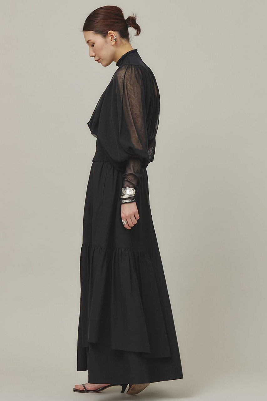 【カレンソロジー/Curensology】のシアーギャザーニットプルオーバー 人気、トレンドファッション・服の通販 founy(ファニー) 　ファッション　Fashion　レディースファッション　Fashion for Women　トップス・カットソー　Cut & Sew Tops　ニット　Knit Tops & Sweaters　カジュアルプルオーバー・ニットトップス　Pullovers & Knit Tops / Casual Pullovers　おすすめ　Recommended / Our Picks　アクセサリー　Fashion Accessories　ギャザー　Gathered, Ruffled　コルセット　Corset, Bustier　シアー　Sheer, See-Through　ラグジュアリー　Luxury, Elegant　other-5|ID: prp329100004041856 ipo3291000000032947298