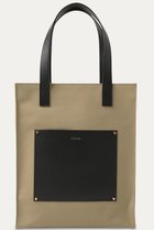 【クルニ/CULLNI】の【UNISEX】Leather Pocket キャンバストートバッグ ストーングレー|ID: prp329100004041862 ipo3291000000032793981