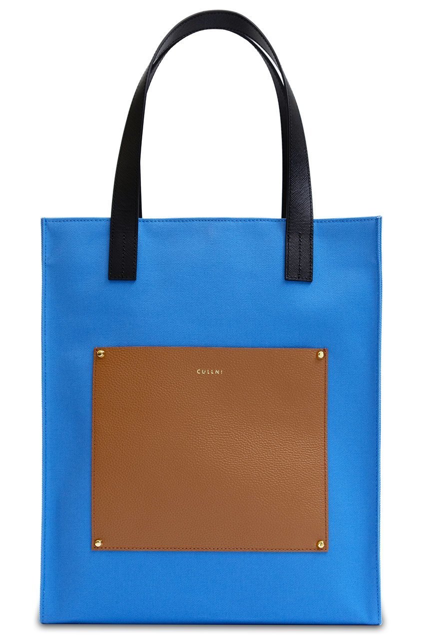 【クルニ/CULLNI】の【UNISEX】Leather Pocket キャンバストートバッグ インテリア・キッズ・メンズ・レディースファッション・服の通販 founy(ファニー) 　ファッション　Fashion　レディースファッション　Fashion for Women　バッグ　Bags　ユニセックス　Unisex, Genderless　トートバッグ　Tote Bag, Large Shoulder Bag　ポケット　Pocket, Pocket Detail　エレガント 上品　Elegant　ブルー|ID: prp329100004041862 ipo3291000000032793994