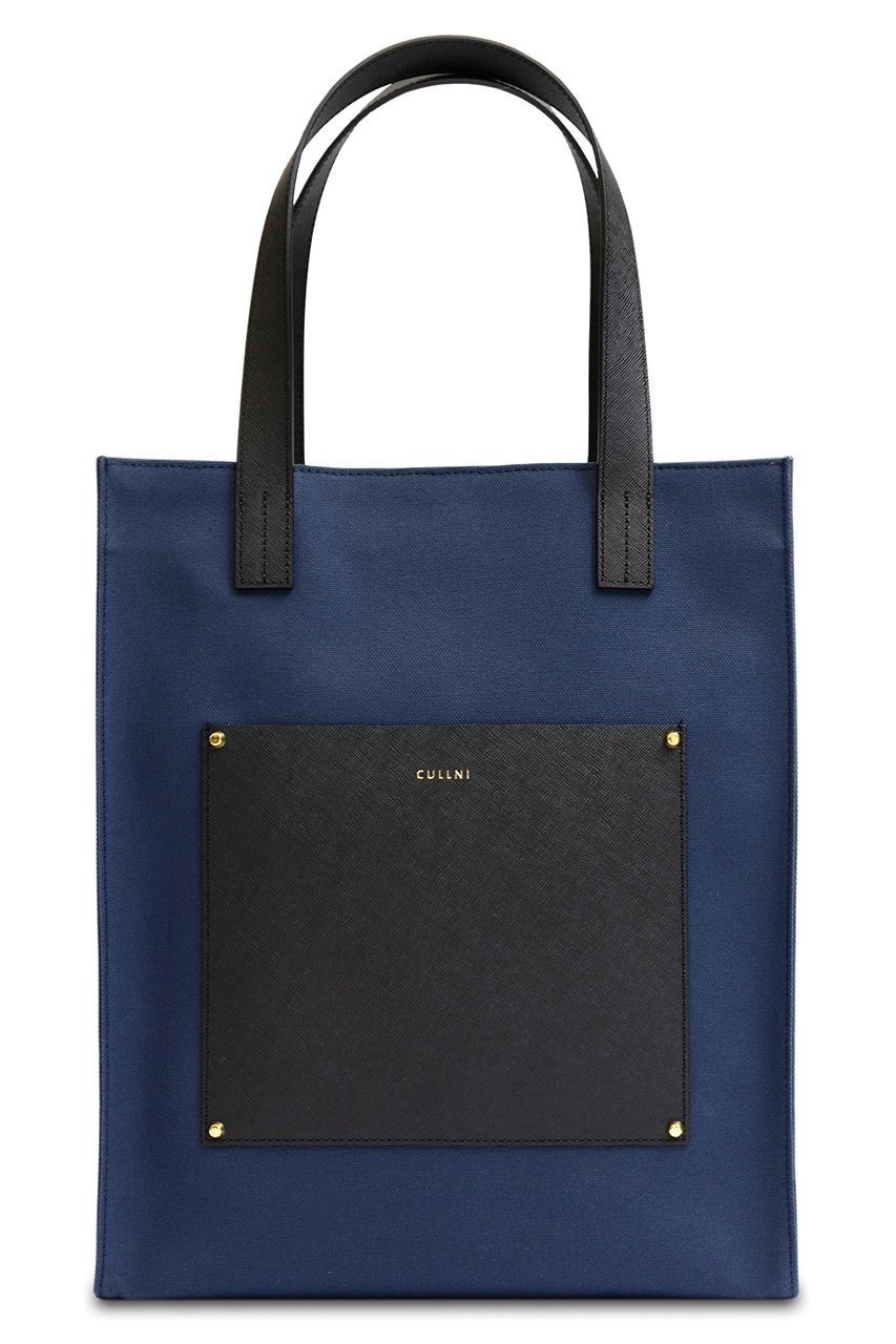 【クルニ/CULLNI】の【UNISEX】Leather Pocket キャンバストートバッグ インテリア・キッズ・メンズ・レディースファッション・服の通販 founy(ファニー) 　ファッション　Fashion　レディースファッション　Fashion for Women　バッグ　Bags　ユニセックス　Unisex, Genderless　トートバッグ　Tote Bag, Large Shoulder Bag　ポケット　Pocket, Pocket Detail　エレガント 上品　Elegant　ダークネイビー|ID: prp329100004041862 ipo3291000000032794003