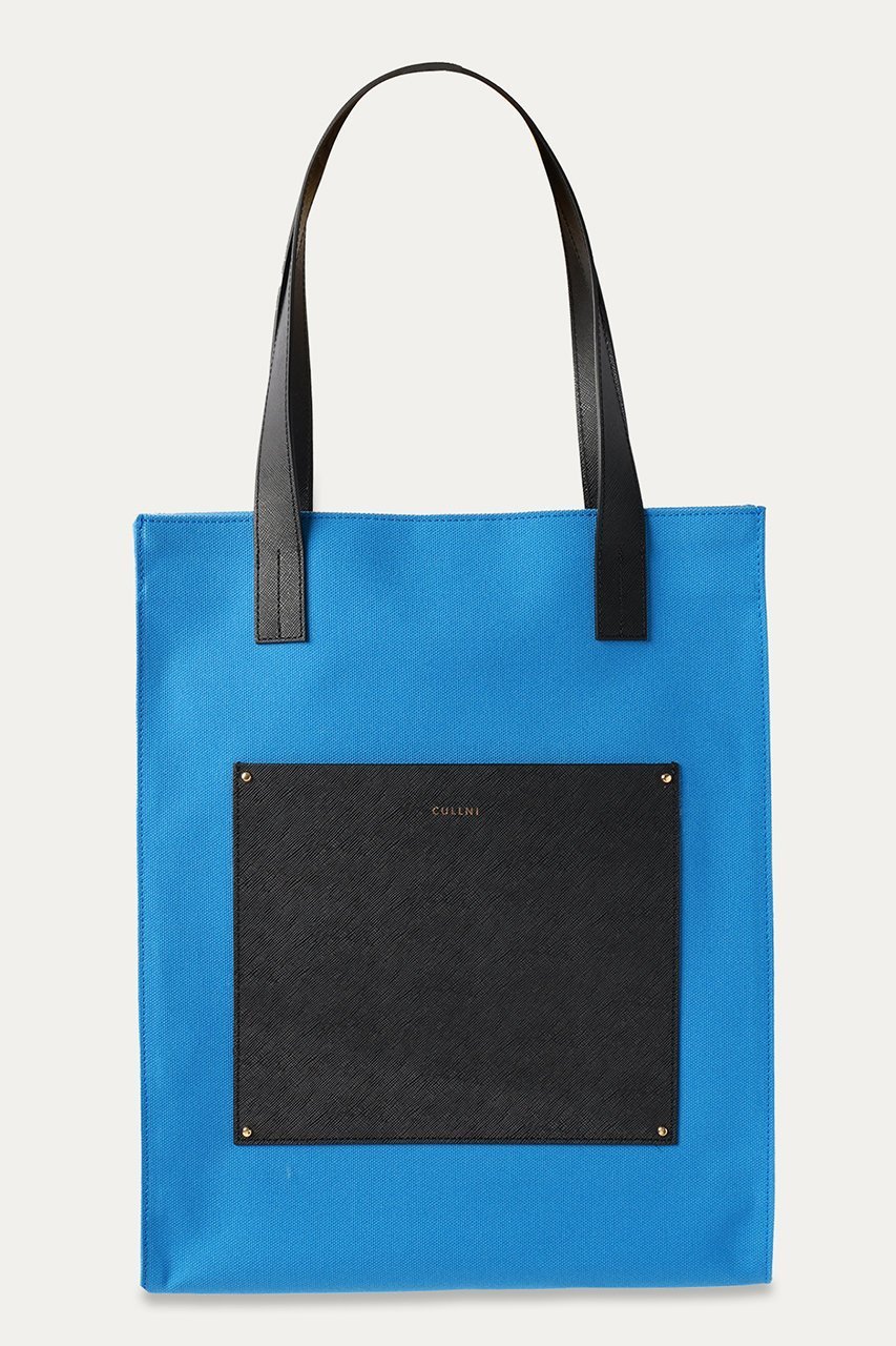 【クルニ/CULLNI】の【UNISEX】Leather Pocket キャンバストートバッグ インテリア・キッズ・メンズ・レディースファッション・服の通販 founy(ファニー) 　ファッション　Fashion　レディースファッション　Fashion for Women　バッグ　Bags　ユニセックス　Unisex, Genderless　トートバッグ　Tote Bag, Large Shoulder Bag　ポケット　Pocket, Pocket Detail　エレガント 上品　Elegant　ブルーブラック|ID: prp329100004041862 ipo3291000000032794014