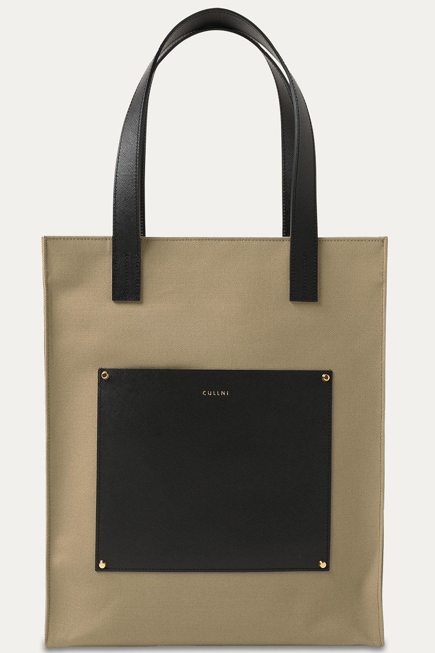 【クルニ/CULLNI】のLeather Pocket キャンバストートバッグ インテリア・キッズ・メンズ・レディースファッション・服の通販 founy(ファニー) 　ファッション　Fashion　レディースファッション　Fashion for Women　バッグ　Bags　ユニセックス　Unisex, Genderless　トートバッグ　Tote Bag, Large Shoulder Bag　ポケット　Pocket, Pocket Detail　エレガント 上品　Elegant　ストーングレー|ID: prp329100004041862 ipo3291000000035865864