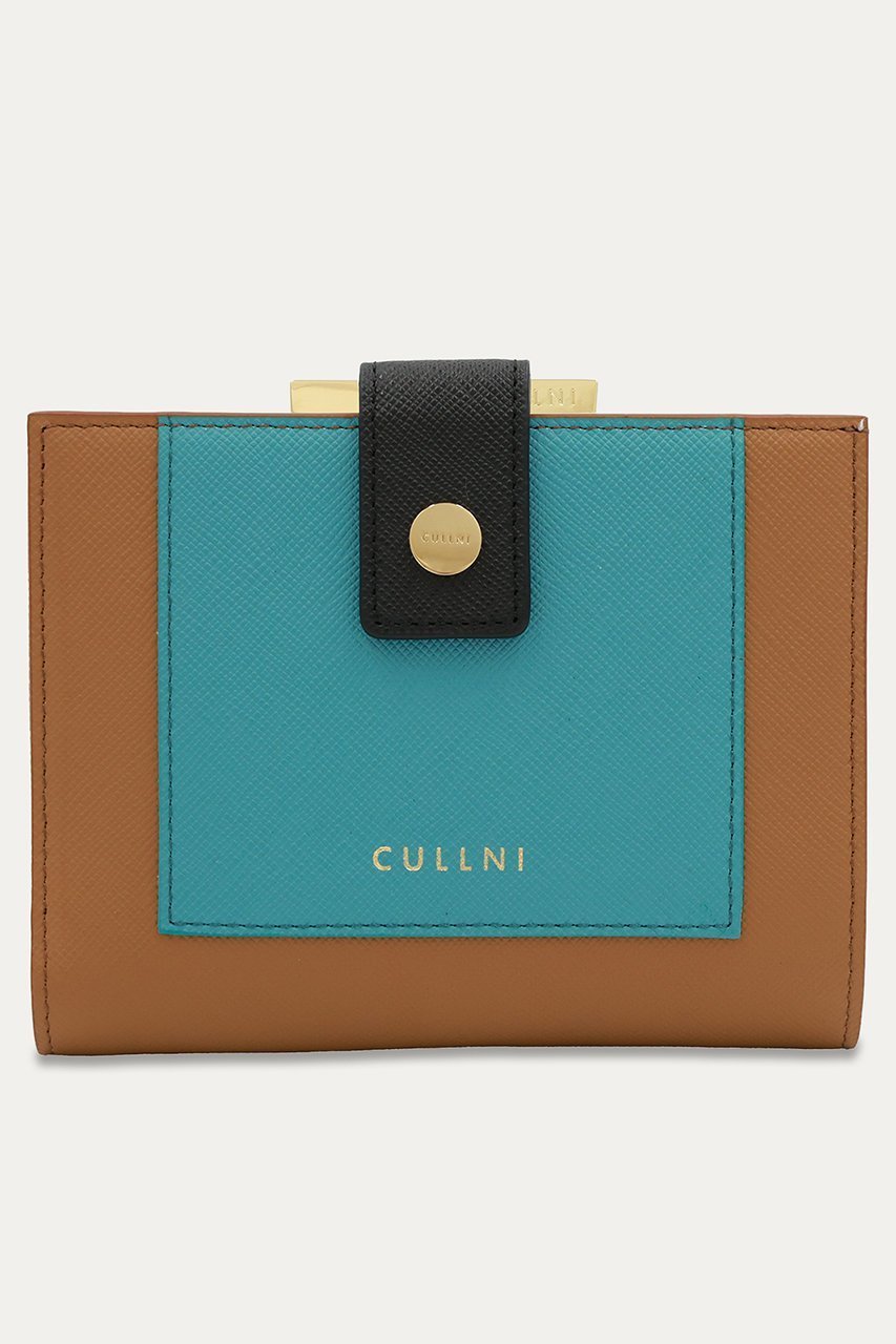 【クルニ/CULLNI】のLeather Combination ウォレット with A Clasp インテリア・キッズ・メンズ・レディースファッション・服の通販 founy(ファニー) ファッション Fashion レディースファッション Fashion for Women ミニ財布・二つ折り財布 Wallets & Card Cases ユニセックス Unisex, Genderless ウォレット Wallet ボックス Boxy, Box Shape ポケット Pocket, Pocket Detail モダン Modern, Contemporary 財布 Wallet, Purse アンバー×ブルーグリーン|ID: prp329100004041876 ipo3291000000034133914