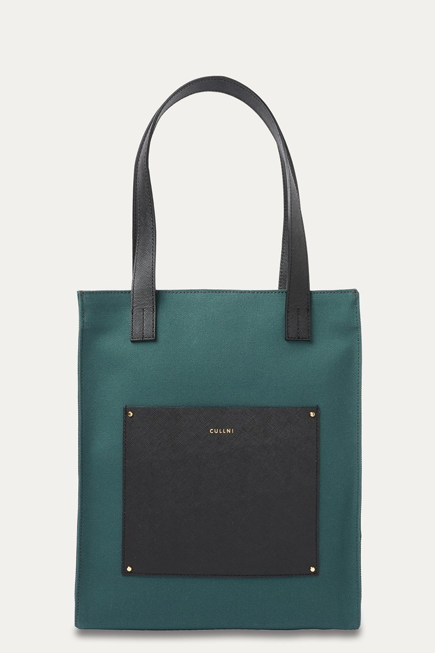 【クルニ/CULLNI】の【UNISEX】Leather Pocket キャンバスミニトートバッグ インテリア・キッズ・メンズ・レディースファッション・服の通販 founy(ファニー) 　ファッション　Fashion　レディースファッション　Fashion for Women　バッグ　Bags　ユニセックス　Unisex, Genderless　トートバッグ　Tote Bag, Large Shoulder Bag　ポケット　Pocket, Pocket Detail　エレガント 上品　Elegant　グリーン|ID: prp329100004041882 ipo3291000000032782972