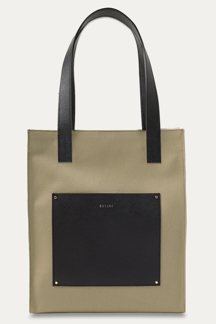 【クルニ/CULLNI】のLeather Pocket キャンバスミニトートバッグ インテリア・キッズ・メンズ・レディースファッション・服の通販 founy(ファニー) https://founy.com/ ファッション Fashion レディースファッション Fashion for Women バッグ Bags ユニセックス Unisex, Genderless トートバッグ Tote Bag, Large Shoulder Bag ポケット Pocket, Pocket Detail エレガント 上品 Elegant |ID: prp329100004041882 ipo3291000000036624241