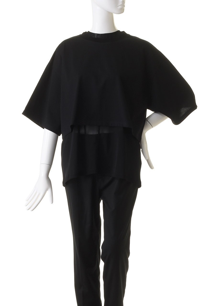 【マノフ/MANOF】のMESH LAYERED CUT TOPS/トップス 人気、トレンドファッション・服の通販 founy(ファニー) 　ファッション　Fashion　レディースファッション　Fashion for Women　トップス・カットソー　Cut & Sew Tops　シャツ・ブラウス・オフィスカジュアル　Elegant Blouses & Button-Ups　ロングTシャツ・Tシャツ　Longline T-Shirts & Tees　カットソー・ベーシックTシャツ　Cut-and-Sewn Tops / Stretch Tees & Basics　ショート　Short, Short Length　スリーブ　Sleeve, Long Sleeve / Short Sleeve　タンク　Tank Top, Sleeveless Top　トレンド　Trend, Trending Now　メッシュ　Mesh, Net Fabric　モノトーン　Monotone, Black and White　other-2|ID: prp329100004043176 ipo3291000000032925696