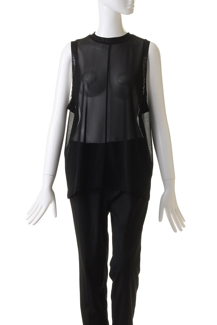 【マノフ/MANOF】のMESH LAYERED CUT TOPS/トップス 人気、トレンドファッション・服の通販 founy(ファニー) 　ファッション　Fashion　レディースファッション　Fashion for Women　トップス・カットソー　Cut & Sew Tops　シャツ・ブラウス・オフィスカジュアル　Elegant Blouses & Button-Ups　ロングTシャツ・Tシャツ　Longline T-Shirts & Tees　カットソー・ベーシックTシャツ　Cut-and-Sewn Tops / Stretch Tees & Basics　ショート　Short, Short Length　スリーブ　Sleeve, Long Sleeve / Short Sleeve　タンク　Tank Top, Sleeveless Top　トレンド　Trend, Trending Now　メッシュ　Mesh, Net Fabric　モノトーン　Monotone, Black and White　other-6|ID: prp329100004043176 ipo3291000000032925726