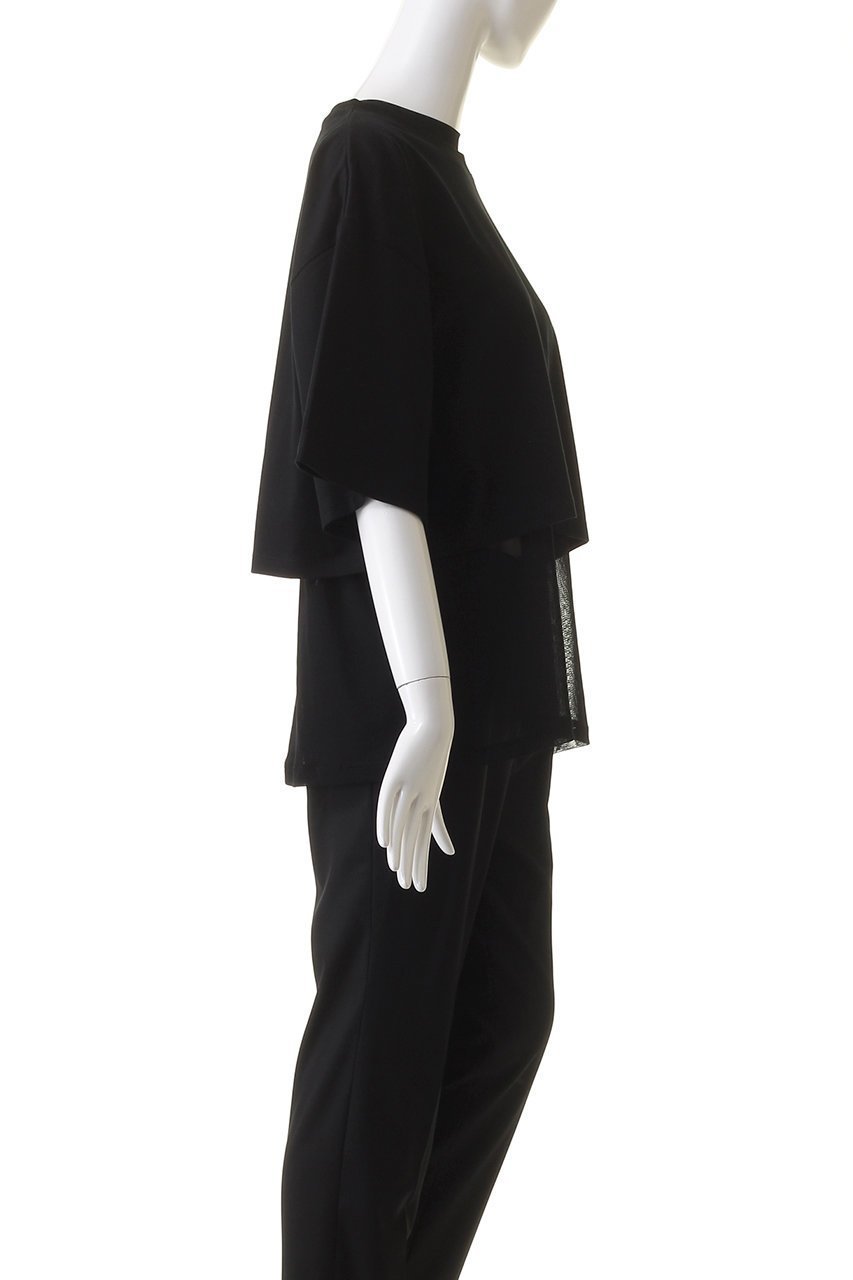 【マノフ/MANOF】のMESH LAYERED CUT TOPS/トップス 人気、トレンドファッション・服の通販 founy(ファニー) 　ファッション　Fashion　レディースファッション　Fashion for Women　トップス・カットソー　Cut & Sew Tops　シャツ・ブラウス・オフィスカジュアル　Elegant Blouses & Button-Ups　ロングTシャツ・Tシャツ　Longline T-Shirts & Tees　カットソー・ベーシックTシャツ　Cut-and-Sewn Tops / Stretch Tees & Basics　ショート　Short, Short Length　スリーブ　Sleeve, Long Sleeve / Short Sleeve　タンク　Tank Top, Sleeveless Top　トレンド　Trend, Trending Now　メッシュ　Mesh, Net Fabric　モノトーン　Monotone, Black and White　other-3|ID: prp329100004043176 ipo3291000000035791874