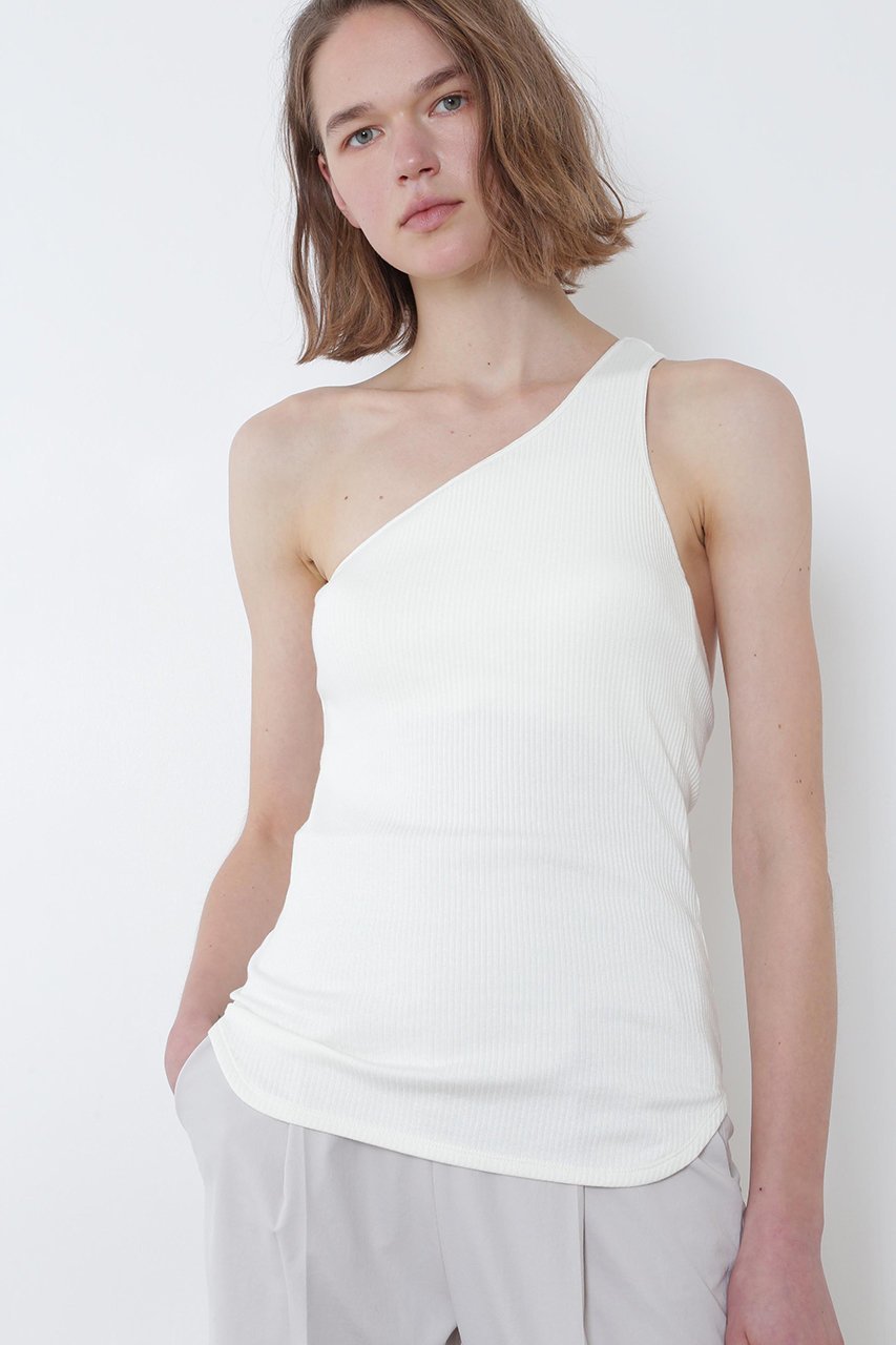 【ル フィル/LE PHIL】のカップインリブワンショルダートップ 人気、トレンドファッション・服の通販 founy(ファニー) 　ファッション　Fashion　レディースファッション　Fashion for Women　トップス・カットソー　Cut & Sew Tops　キャミソール&ノースリーブ　Camisoles & Sleeveless Tops　シャツ・ブラウス・オフィスカジュアル　Elegant Blouses & Button-Ups　ロングTシャツ・Tシャツ　Longline T-Shirts & Tees　カットソー・ベーシックTシャツ　Cut-and-Sewn Tops / Stretch Tees & Basics　インナー　Innerwear　キャミソール　Camisole, Spaghetti Strap Top　ショルダー　Shoulder, Shoulder Strap　タンク　Tank Top, Sleeveless Top　other-2|ID: prp329100004043180 ipo3291000000035791682