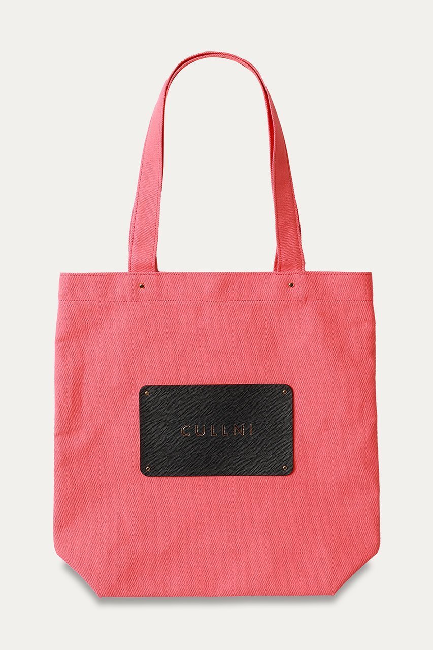 【クルニ/CULLNI】のコットン トートバッグ インテリア・キッズ・メンズ・レディースファッション・服の通販 founy(ファニー) 　ファッション　Fashion　レディースファッション　Fashion for Women　バッグ　Bags　ユニセックス　Unisex, Genderless　シンプル　Simple, Minimal　トートバッグ　Tote Bag, Large Shoulder Bag　パッチ　Patch, Appliqué　コーラルピンク|ID: prp329100004043222 ipo3291000000036035328