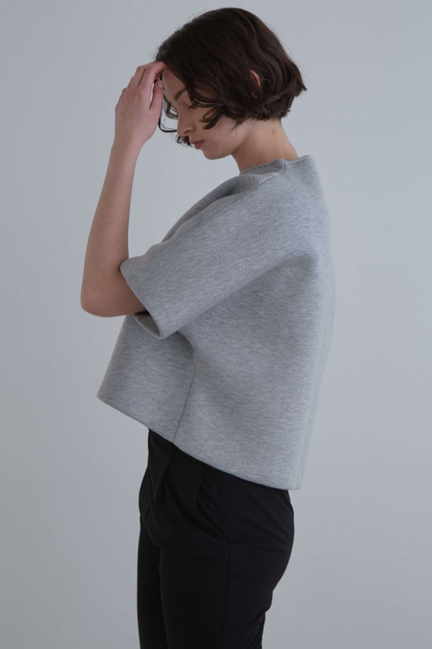 【ル フィル/LE PHIL】のライトボンディングクロップトップス 人気、トレンドファッション・服の通販 founy(ファニー) 　ファッション　Fashion　レディースファッション　Fashion for Women　トップス・カットソー　Cut & Sew Tops　シャツ・ブラウス・オフィスカジュアル　Elegant Blouses & Button-Ups　ロングTシャツ・Tシャツ　Longline T-Shirts & Tees　カットソー・ベーシックTシャツ　Cut-and-Sewn Tops / Stretch Tees & Basics　ショート　Short, Short Length　シンプル　Simple, Minimal　スリーブ　Sleeve, Long Sleeve / Short Sleeve　ハーフ　Half, Half-Length　ボンディング　Bonding, Bonded Fabric　再入荷　Restock / Back in Stock　other-7|ID: prp329100004045665 ipo3291000000032923623