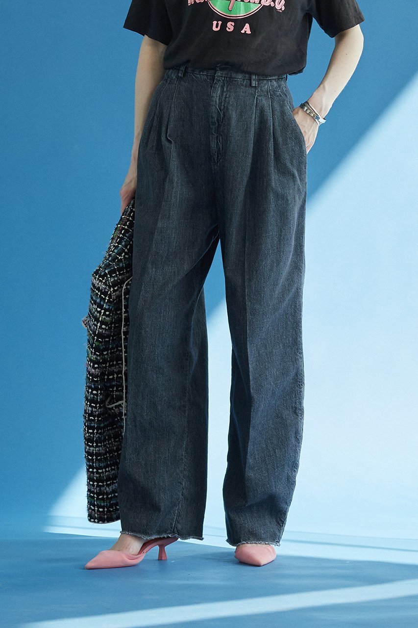 【サードマガジン/THIRD MAGAZINE】のデニムタックパンツ 人気、トレンドファッション・服の通販 founy(ファニー) 　ファッション　Fashion　レディースファッション　Fashion for Women　パンツ　Pants & Trousers　デニムパンツ・ジーンズ・美脚デニム　Denim Jeans & Pants　おすすめ　Recommended / Our Picks　クロップド　Cropped, Short Length　デニム　Denim, Jeans Material　トレンド　Trend, Trending Now　バランス　Balance, Style Balance　バルーン　Balloon, Balloon Silhouette　マニッシュ　Mannish, Boyish　ロング　Long, Long-Length　other-6|ID: prp329100004045667 ipo3291000000032818430