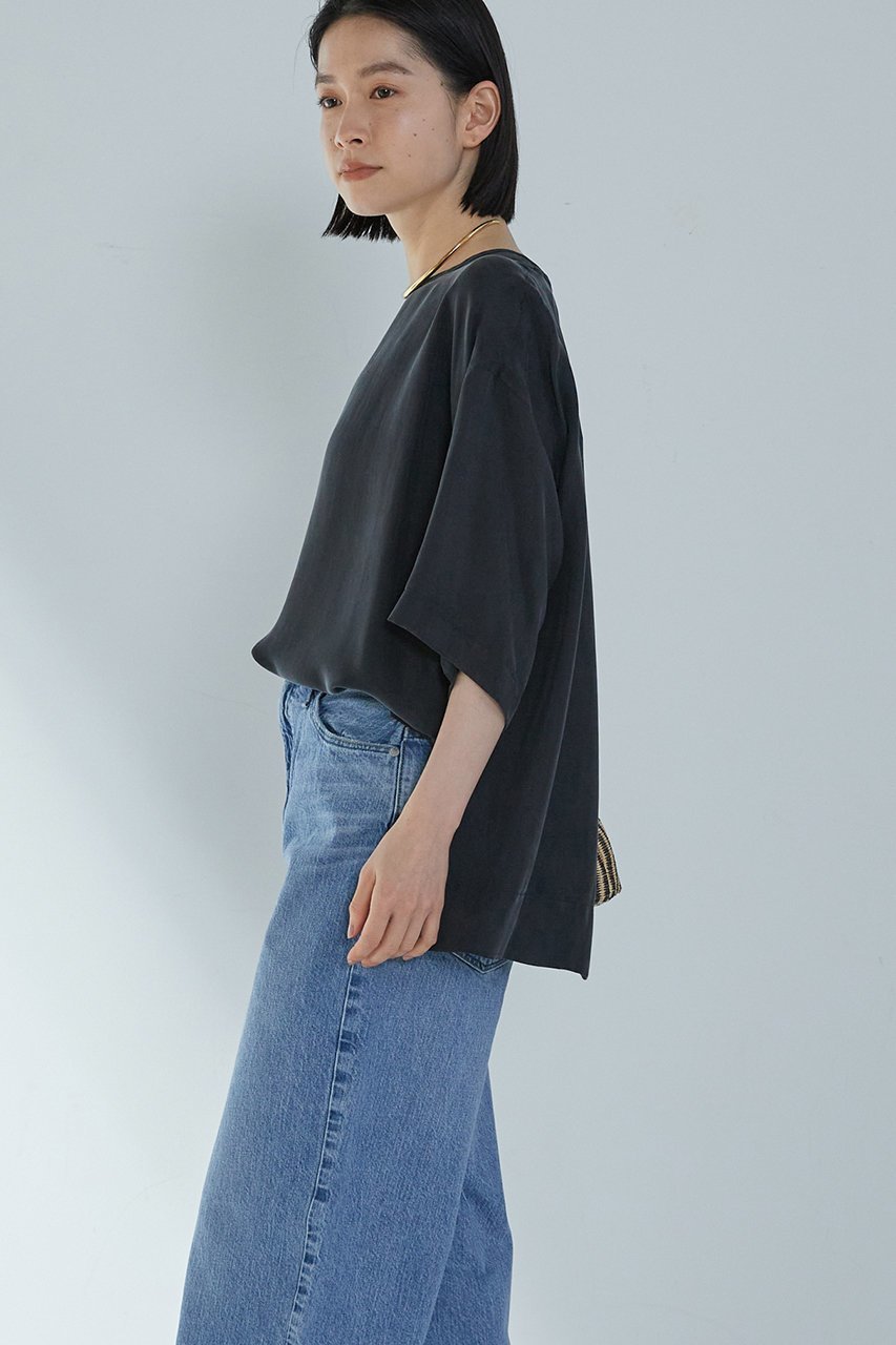 【プルミエ アロンディスモン/1er Arrondissement】のキュプラフィブリルTブラウス 人気、トレンドファッション・服の通販 founy(ファニー) 　ファッション　Fashion　レディースファッション　Ladies' Fashion Online　トップス・カットソー　Tops/Tshirt　シャツ/ブラウス　Shirts/Blouses　とろみ　Thickness　キュプラ　Cupra　ショート　Short　シンプル　Simple　スリット　Slit　スリーブ　Sleeve　セットアップ　Set Up　エレガント 上品　Elegant　other-6|ID: prp329100004045669 ipo3291000000032074526