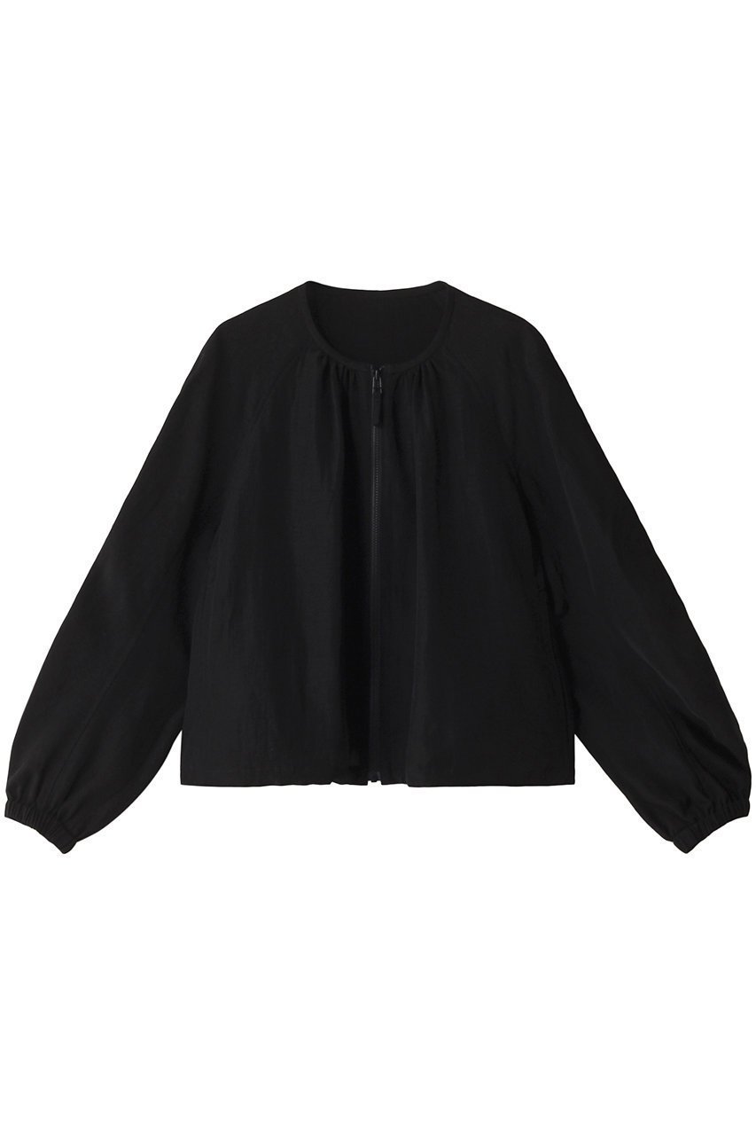 【ハウス オブ ロータス/HOUSE OF LOTUS】のナイアプレーンジップブルゾン インテリア・キッズ・メンズ・レディースファッション・服の通販 founy(ファニー) 　ファッション　Fashion　レディースファッション　Fashion for Women　アウター　Coat / Outerwear Collection　レディースジャケット・軽アウター　Jackets　ブルゾンジャケット・スポーティアウター　Blouson Jackets　ギャザー　Gathered, Ruffled　ショート　Short, Short Length　ジャケット　Jacket, Outerwear　スリーブ　Sleeve, Long Sleeve / Short Sleeve　バランス　Balance, Style Balance　ファブリック　Fabric, Textile　フェミニン　Feminine, Girly　ブルゾン　Blouson, Bomber Jacket　夏　Summer　ブラック|ID: prp329100004046380 ipo3291000000034952213