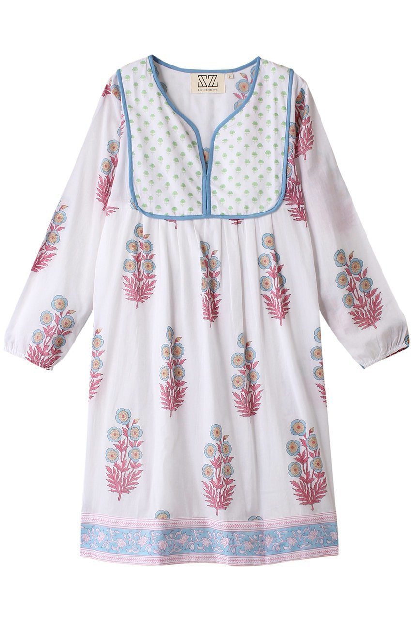 【エスゼット ブロックプリント/SZ Blockprints】のJAIPUR DRESS POPPY ミニワンピース インテリア・キッズ・メンズ・レディースファッション・服の通販 founy(ファニー) 　ファッション　Fashion　レディースファッション　WOMEN　ワンピース　Dress　ドレス　Party Dresses　チュニック　Tunic　おすすめ　Recommend　オリエンタル　Oriental　チュニック　Tunic　フェミニン　Feminine　ブロック　Block　プリント　Print　ピンク|ID: prp329100004046478 ipo3291000000027092728