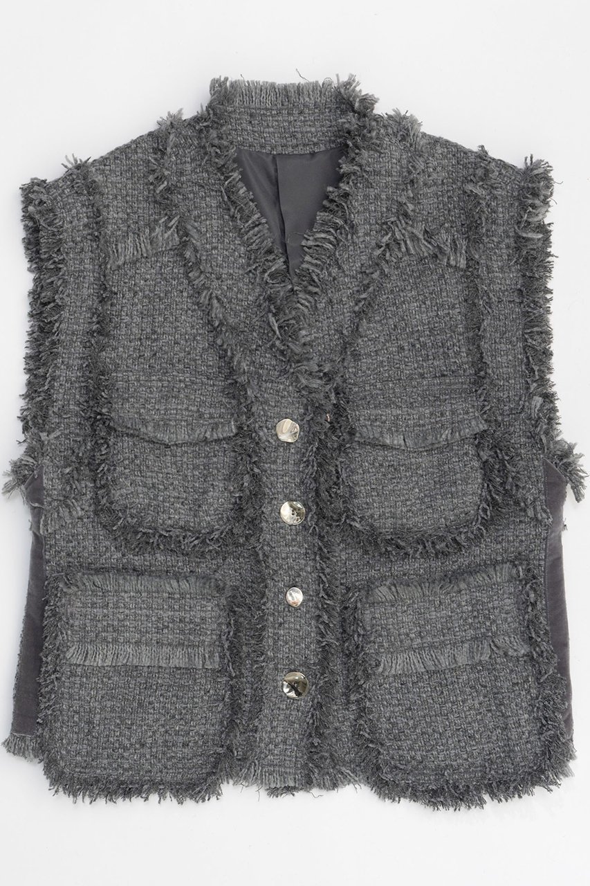 【メゾンスペシャル/MAISON SPECIAL】のTweed Vest/ツイードベスト 人気、トレンドファッション・服の通販 founy(ファニー) 　ファッション　Fashion　レディースファッション　WOMEN　アウター　Coat Outerwear　ジャケット　Jackets　ジャケット　Jacket　チェック　Check　ツイード　Tweed　デニム　Denim　ハーフ　Half　フロント　Front　ベスト　Vest　ベロア　Velor　ポケット　Pocket　防寒　Cold Protection　ワイド　Wide　おすすめ　Recommend　 other-1|ID: prp329100004047341 ipo3291000000027113403