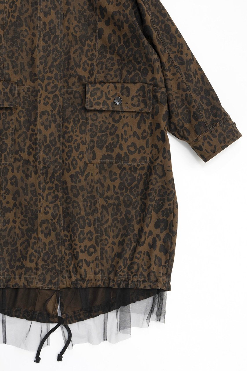 【メゾンスペシャル/MAISON SPECIAL】のReversible Leopard Tulle Mod Coat/リバーシブルレオパードチュールモッズコート 人気、トレンドファッション・服の通販 founy(ファニー) 　ファッション　Fashion　レディースファッション　Fashion for Women　アウター　Coat / Outerwear Collection　コート・ロングコート・ピーコート　Long Coats, Peacoats & More　モッズコート・ミリタリー風アウター　Mods & Field Coats　アニマル　Animal Print　チュール　Tulip, Tulip Motif　トレンド　Trend, Trending Now　ドッキング　Docking, Mixed Material　ミリタリー　Military, Army Style　モッズコート　Mods Coat, Military Parka　リバーシブル　Reversible, Two-Sided　レオパード　Leopard, Animal Print　ロング　Long, Long-Length　other-4|ID: prp329100004047342 ipo3291000000032948239