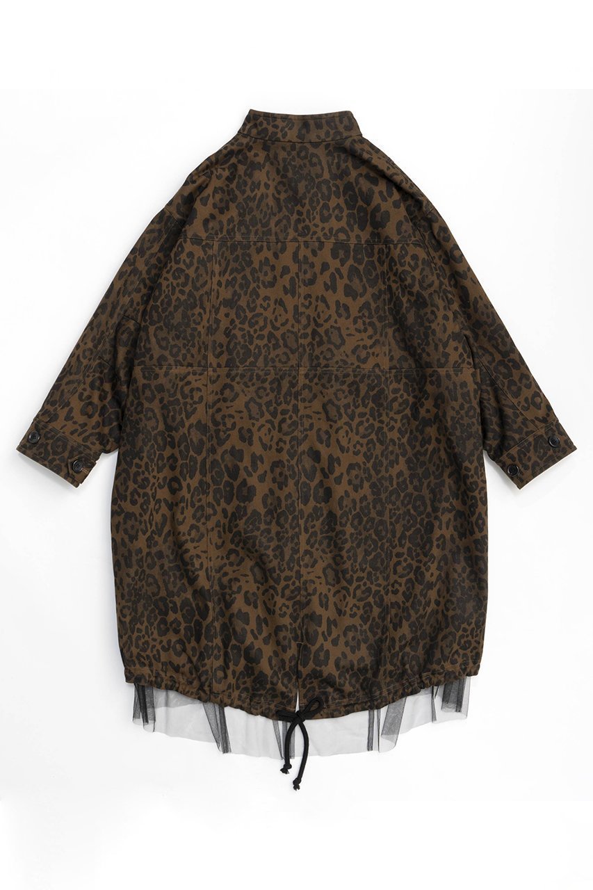 【メゾンスペシャル/MAISON SPECIAL】のReversible Leopard Tulle Mod Coat/リバーシブルレオパードチュールモッズコート 人気、トレンドファッション・服の通販 founy(ファニー) 　ファッション　Fashion　レディースファッション　Fashion for Women　アウター　Coat / Outerwear Collection　コート・ロングコート・ピーコート　Long Coats, Peacoats & More　モッズコート・ミリタリー風アウター　Mods & Field Coats　アニマル　Animal Print　チュール　Tulip, Tulip Motif　トレンド　Trend, Trending Now　ドッキング　Docking, Mixed Material　ミリタリー　Military, Army Style　モッズコート　Mods Coat, Military Parka　リバーシブル　Reversible, Two-Sided　レオパード　Leopard, Animal Print　ロング　Long, Long-Length　other-5|ID: prp329100004047342 ipo3291000000032948248
