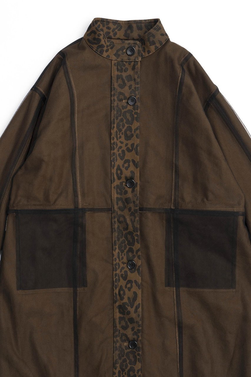 【メゾンスペシャル/MAISON SPECIAL】のReversible Leopard Tulle Mod Coat/リバーシブルレオパードチュールモッズコート 人気、トレンドファッション・服の通販 founy(ファニー) 　ファッション　Fashion　レディースファッション　Fashion for Women　アウター　Coat / Outerwear Collection　コート・ロングコート・ピーコート　Long Coats, Peacoats & More　モッズコート・ミリタリー風アウター　Mods & Field Coats　アニマル　Animal Print　チュール　Tulip, Tulip Motif　トレンド　Trend, Trending Now　ドッキング　Docking, Mixed Material　ミリタリー　Military, Army Style　モッズコート　Mods Coat, Military Parka　リバーシブル　Reversible, Two-Sided　レオパード　Leopard, Animal Print　ロング　Long, Long-Length　other-8|ID: prp329100004047342 ipo3291000000032948268