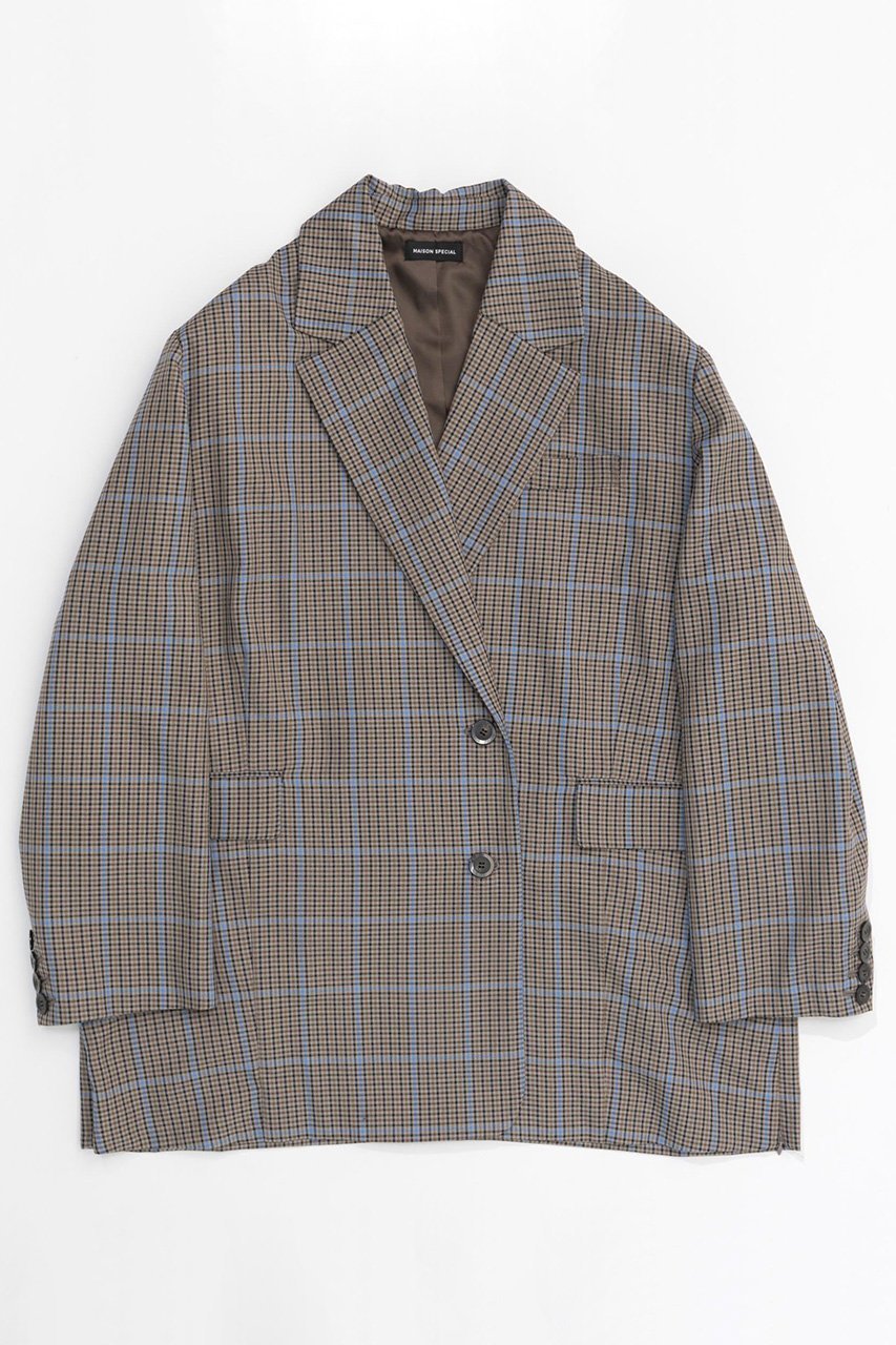 【メゾンスペシャル/MAISON SPECIAL】のCheckered Oversized Jacket Coat/チェックオーバージャケットコート インテリア・キッズ・メンズ・レディースファッション・服の通販 founy(ファニー) 　ファッション　Fashion　レディースファッション　WOMEN　アウター　Coat Outerwear　コート　Coats　ジャケット　Jackets　インナー　Inner　ジャケット　Jacket　セットアップ　Set Up　トレンド　Trend　パターン　Pattern　ロング　Long　冬　Winter　春　Spring　BGE(ベージュ)|ID: prp329100004047344 ipo3291000000027113415