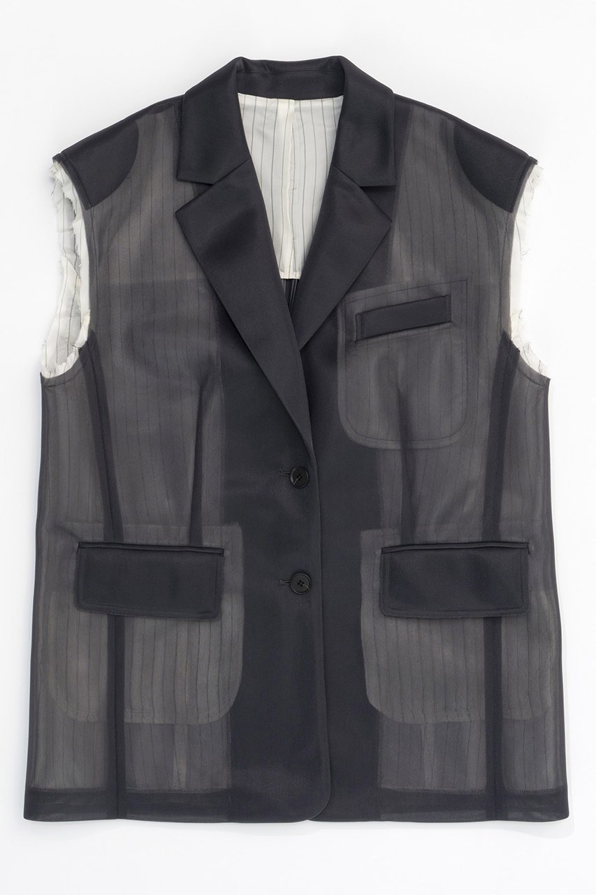 【メゾンスペシャル/MAISON SPECIAL】のSee-through Gilet/シースルージレ 人気、トレンドファッション・服の通販 founy(ファニー) 　ファッション　Fashion　レディースファッション　WOMEN　アウター　Coat Outerwear　ジャケット　Jackets　インナー　Inner　キュプラ　Cupra　ジャケット　Jacket　スウェット　Sweat　ストライプ　Stripe　タンク　Tank　ベスト　Vest　冬　Winter　別注　Special Order　夏　Summer　秋　Autumn/Fall　 other-1|ID: prp329100004047346 ipo3291000000027113419