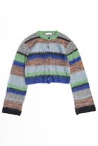 【メゾンスペシャル/MAISON SPECIAL】のMulti Border Short Length Knit Cardigan/マルチボーダーショートニットカーディガン BLU(ブルー)|ID: prp329100004047368 ipo3291000000036007562