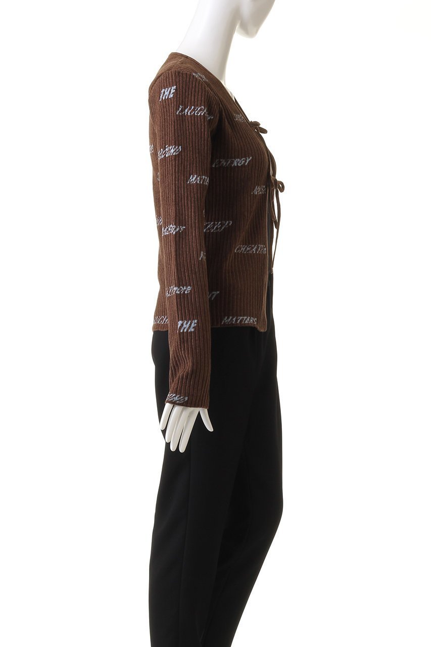 【メゾンスペシャル/MAISON SPECIAL】のLogo Jacquard Velor Rib Cardigan/ロゴジャガードベロアリブカーディガン 人気、トレンドファッション・服の通販 founy(ファニー) 　ファッション　Fashion　レディースファッション　WOMEN　トップス・カットソー　Tops/Tshirt　ニット　Knit Tops　カーディガン　Cardigans　ベロア　Velour　カーディガン　Cardigan　コンパクト　Compact　ジャカード　Jacquard　ストレート　Straight　スリット　Slit　フロント　Front　リボン　Ribbon　おすすめ　Recommend　other-3|ID: prp329100004047370 ipo3291000000031429149
