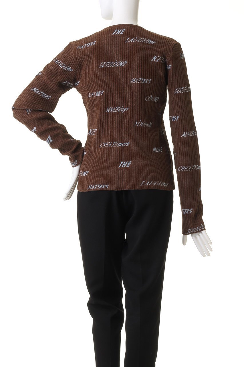 【メゾンスペシャル/MAISON SPECIAL】のLogo Jacquard Velor Rib Cardigan/ロゴジャガードベロアリブカーディガン 人気、トレンドファッション・服の通販 founy(ファニー) 　ファッション　Fashion　レディースファッション　WOMEN　トップス・カットソー　Tops/Tshirt　ニット　Knit Tops　カーディガン　Cardigans　ベロア　Velour　カーディガン　Cardigan　コンパクト　Compact　ジャカード　Jacquard　ストレート　Straight　スリット　Slit　フロント　Front　リボン　Ribbon　おすすめ　Recommend　other-4|ID: prp329100004047370 ipo3291000000031429151