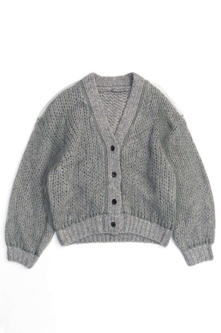 【メゾンスペシャル/MAISON SPECIAL】のTulle Layered Low Gauge Reversible Knit Cardigan/チュールレイヤーローゲージリバーシブルニットカーディガン 人気、トレンドファッション・服の通販 founy(ファニー) 　ファッション　Fashion　レディースファッション　WOMEN　トップス・カットソー　Tops/Tshirt　ニット　Knit Tops　カーディガン　Cardigans　カーディガン　Cardigan　ギャザー　Gather　チュール　Tulle　手編み　Hand Knitting　フェミニン　Feminine　リバーシブル　Reversible　 other-1|ID: prp329100004047371 ipo3291000000027113486