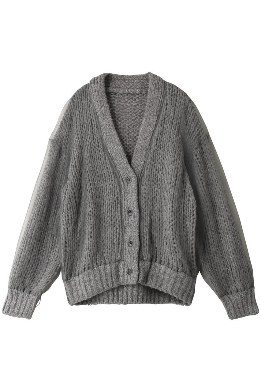 【メゾンスペシャル/MAISON SPECIAL】のTulle Layered Low Gauge Reversible Knit Cardigan/チュールレイヤーローゲージリバーシブルニットカーディガン 人気、トレンドファッション・服の通販 founy(ファニー) 　ファッション　Fashion　レディースファッション　Fashion for Women　トップス・カットソー　Cut & Sew Tops　ニット　Knit Tops & Sweaters　カーディガン・羽織り　Layered Style Cardigans　カーディガン　Cardigan, Knitwear　ギャザー　Gathered, Ruffled　チュール　Tulip, Tulip Motif　手編み　Hand-Knitted, Handmade Knit　フェミニン　Feminine, Girly　リバーシブル　Reversible, Two-Sided　 other-1|ID: prp329100004047371 ipo3291000000032914748