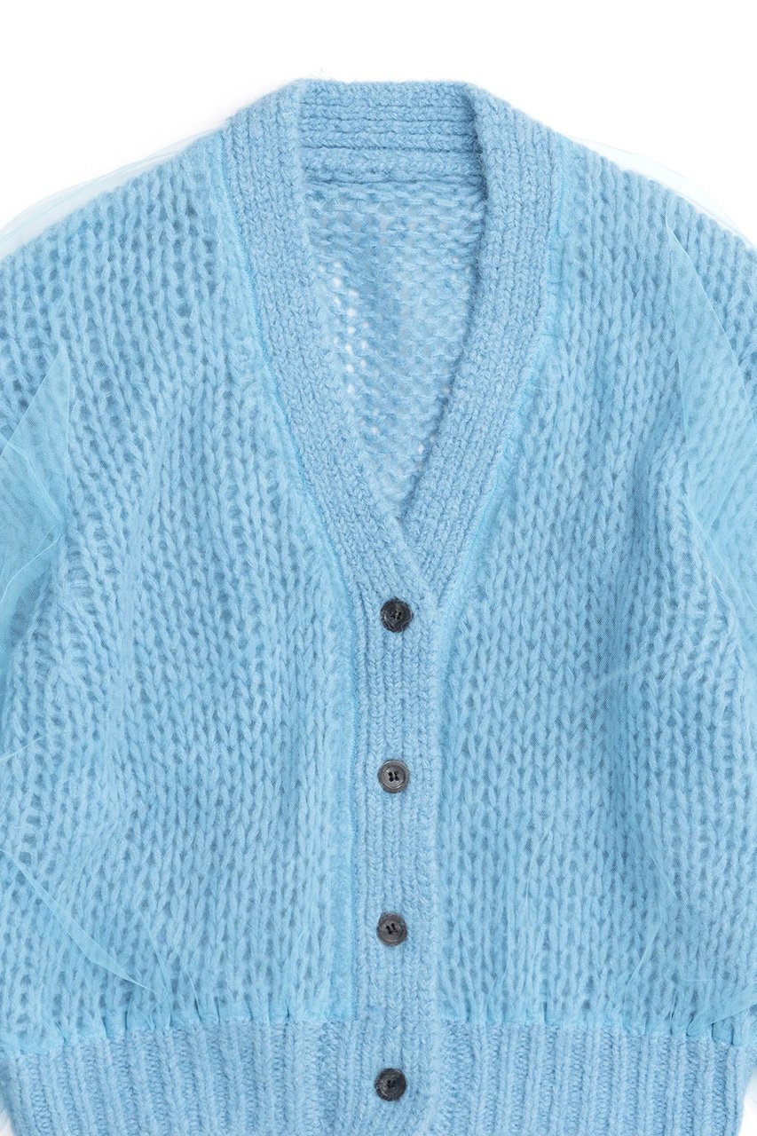 【メゾンスペシャル/MAISON SPECIAL】のTulle Layered Low Gauge Reversible Knit Cardigan/チュールレイヤーローゲージリバーシブルニットカーディガン 人気、トレンドファッション・服の通販 founy(ファニー) 　ファッション　Fashion　レディースファッション　Fashion for Women　トップス・カットソー　Cut & Sew Tops　ニット　Knit Tops & Sweaters　カーディガン・羽織り　Layered Style Cardigans　カーディガン　Cardigan, Knitwear　ギャザー　Gathered, Ruffled　チュール　Tulip, Tulip Motif　手編み　Hand-Knitted, Handmade Knit　フェミニン　Feminine, Girly　リバーシブル　Reversible, Two-Sided　other-3|ID: prp329100004047371 ipo3291000000032914813