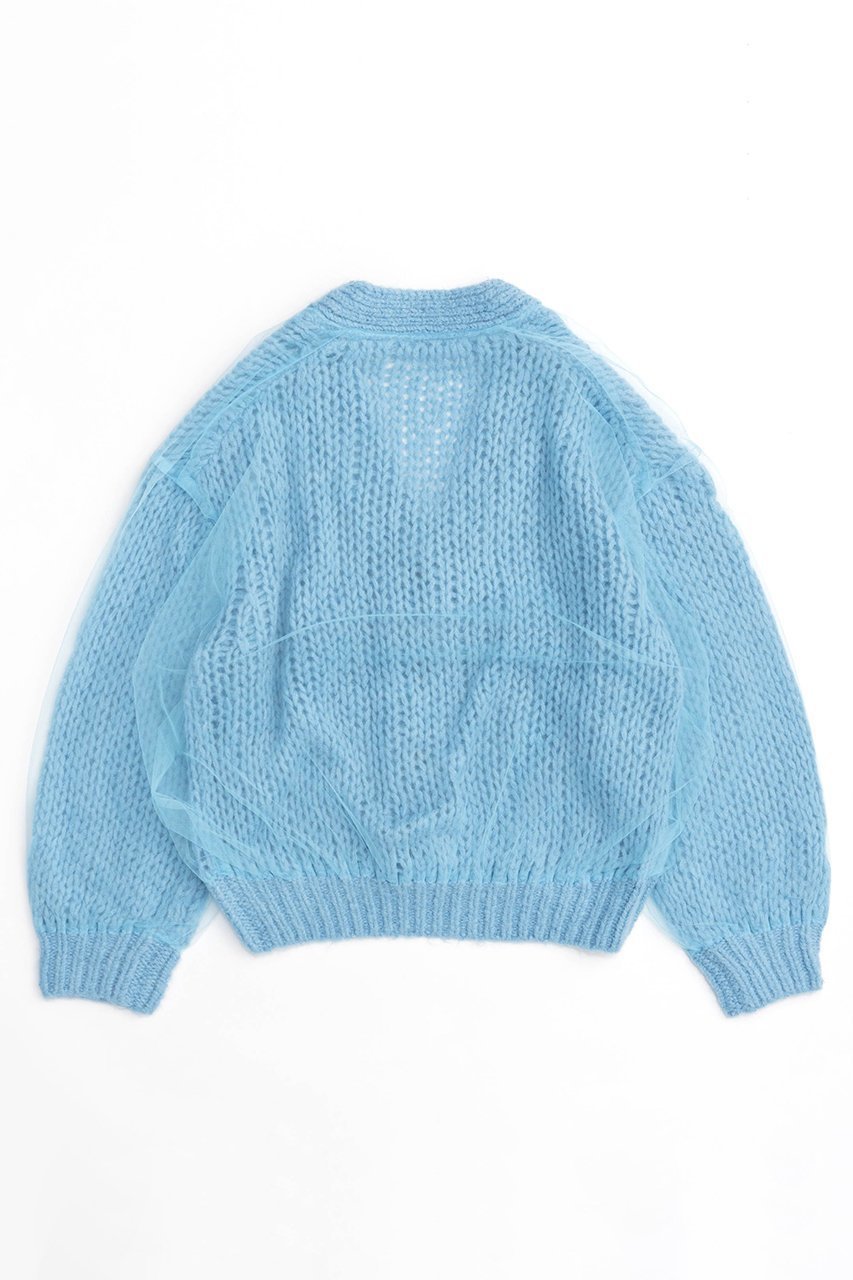 【メゾンスペシャル/MAISON SPECIAL】のTulle Layered Low Gauge Reversible Knit Cardigan/チュールレイヤーローゲージリバーシブルニットカーディガン 人気、トレンドファッション・服の通販 founy(ファニー) 　ファッション　Fashion　レディースファッション　Fashion for Women　トップス・カットソー　Cut & Sew Tops　ニット　Knit Tops & Sweaters　カーディガン・羽織り　Layered Style Cardigans　カーディガン　Cardigan, Knitwear　ギャザー　Gathered, Ruffled　チュール　Tulip, Tulip Motif　手編み　Hand-Knitted, Handmade Knit　フェミニン　Feminine, Girly　リバーシブル　Reversible, Two-Sided　other-5|ID: prp329100004047371 ipo3291000000032914834