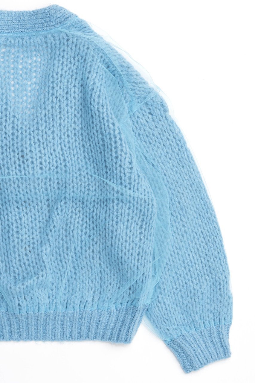 【メゾンスペシャル/MAISON SPECIAL】のTulle Layered Low Gauge Reversible Knit Cardigan/チュールレイヤーローゲージリバーシブルニットカーディガン 人気、トレンドファッション・服の通販 founy(ファニー) 　ファッション　Fashion　レディースファッション　Fashion for Women　トップス・カットソー　Cut & Sew Tops　ニット　Knit Tops & Sweaters　カーディガン・羽織り　Layered Style Cardigans　カーディガン　Cardigan, Knitwear　ギャザー　Gathered, Ruffled　チュール　Tulip, Tulip Motif　手編み　Hand-Knitted, Handmade Knit　フェミニン　Feminine, Girly　リバーシブル　Reversible, Two-Sided　other-7|ID: prp329100004047371 ipo3291000000032914854