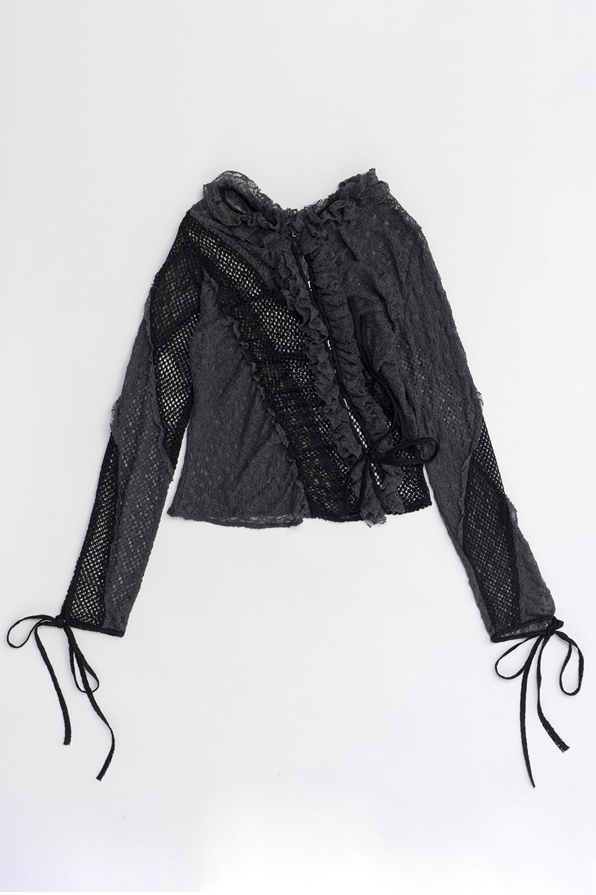 【メゾンスペシャル/MAISON SPECIAL】のLace Docking Frill Cardigan/レースドッキングフリルカーデ 人気、トレンドファッション・服の通販 founy(ファニー) 　ファッション　Fashion　レディースファッション　Fashion for Women　トップス・カットソー　Cut & Sew Tops　ニット　Knit Tops & Sweaters　カーディガン・羽織り　Layered Style Cardigans　インナー　Innerwear　カーディガン　Cardigan, Knitwear　コンパクト　Compact, Small Size　ドッキング　Docking, Mixed Material　バランス　Balance, Style Balance　フリル　Frill, Ruffle　メッシュ　Mesh, Net Fabric　レース　Lace, Lace Fabric　ロング　Long, Long-Length　羽織　Haori, Light Jacket　 other-1|ID: prp329100004047373 ipo3291000000036896504