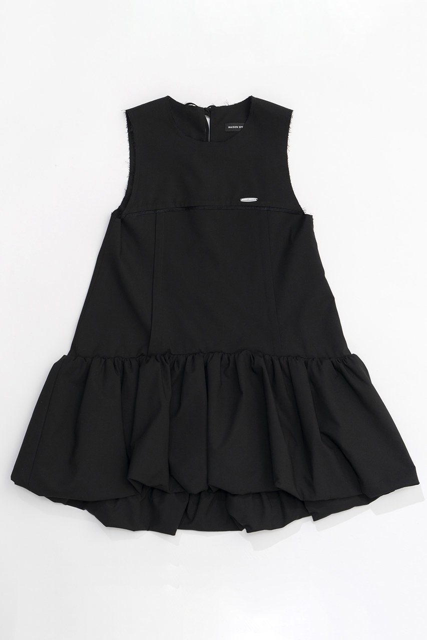 【メゾンスペシャル/MAISON SPECIAL】のBalloon Tunic/バルーンチュニック インテリア・キッズ・メンズ・レディースファッション・服の通販 founy(ファニー) 　ファッション　Fashion　レディースファッション　Fashion for Women　ワンピース　Dresses　チュニック　Tunic Tops & Dresses　スリム　Slim, Slim Fit　チュニック　Tunic, Long Top　チュール　Tulip, Tulip Motif　バルーン　Balloon, Balloon Silhouette　リボン　Ribbon, Bow　おすすめ　Recommended / Our Picks　エレガント 上品　Elegant　BLK(ブラック)|ID: prp329100004047376 ipo3291000000032891581
