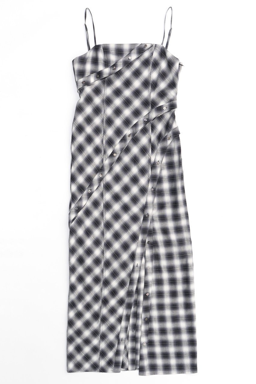 【メゾンスペシャル/MAISON SPECIAL】のButton Slit Checkered Camisole Maxidresses/ボタンスリットチェックキャミワンピース 人気、トレンドファッション・服の通販 founy(ファニー) 　ファッション　Fashion　レディースファッション　WOMEN　ワンピース　Dress　ドレス　Party Dresses　キャミワンピース　No Sleeve Dresses　チュニック　Tunic　インナー　Inner　ガーリー　Girly　スリット　Slit　チェック　Check　チュニック　Tunic　ドレープ　Drape　フリル　Frills　レース　Race　ロング　Long　A/W・秋冬　Aw・Autumn/Winter・Fw・Fall-Winter　再入荷　Restock/Back In Stock/Re Arrival　おすすめ　Recommend　 other-1|ID: prp329100004047382 ipo3291000000027113528