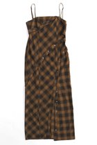 【メゾンスペシャル/MAISON SPECIAL】のButton Slit Checkered Camisole Maxidresses/ボタンスリットチェックキャミワンピース 人気、トレンドファッション・服の通販 founy(ファニー) ファッション Fashion レディースファッション WOMEN ワンピース Dress ドレス Party Dresses キャミワンピース No Sleeve Dresses チュニック Tunic インナー Inner ガーリー Girly スリット Slit チェック Check チュニック Tunic ドレープ Drape フリル Frills レース Race ロング Long A/W・秋冬 Aw・Autumn/Winter・Fw・Fall-Winter 再入荷 Restock/Back In Stock/Re Arrival おすすめ Recommend thumbnail BRN(ブラウン)|ID: prp329100004047382 ipo3291000000027113531